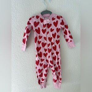 Hanna Andersson Pink Pajamas with Red Hearts